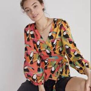 Gorgeous farm rio for Anthropologie toucan wrap top